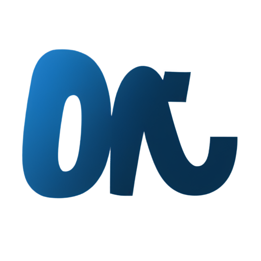 icon text is "F..." in capital letters with italic, in blue color, use simple style, transparent background - icon | sticker