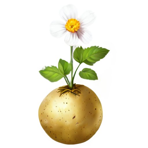 a potato with flower - icon | sticker