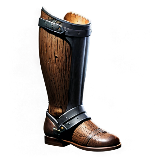 Medieval simple greaves made of tree bark - icon | sticker