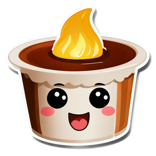 siomay with face emoticon and effect fire burn - icon | sticker