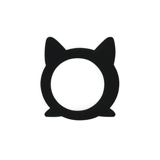 Letter "o" with a minimalist cat - icon | sticker