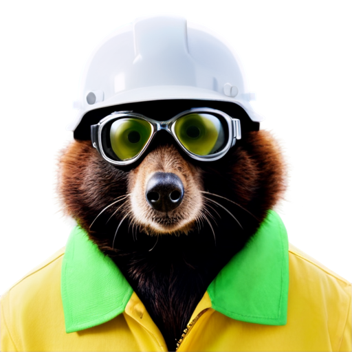 mole with helmet and safety glasses - icon | sticker