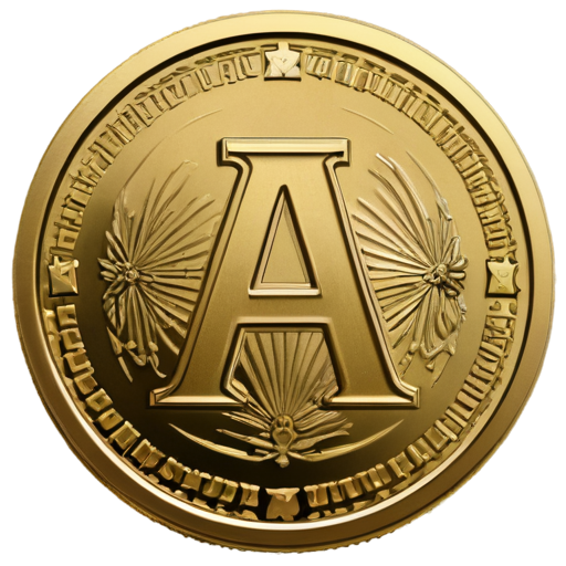 Gold coin with “A” in centre and ”Afigeshki” in around - icon | sticker