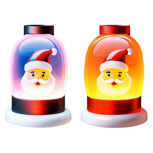 christmas musical lanterns with santa - icon | sticker