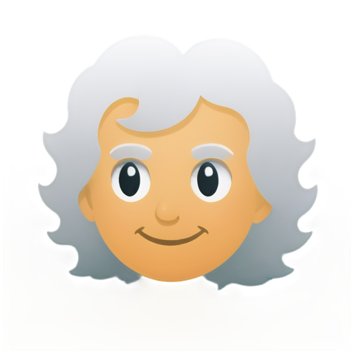 cartoonish isaac newton emoji, just his face outline in 2D - icon | sticker