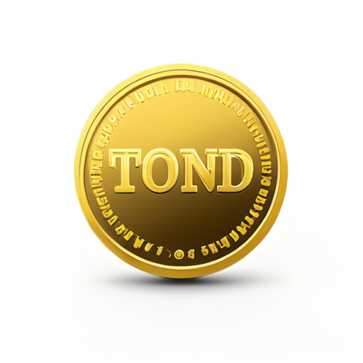 TON word gold coin - icon | sticker