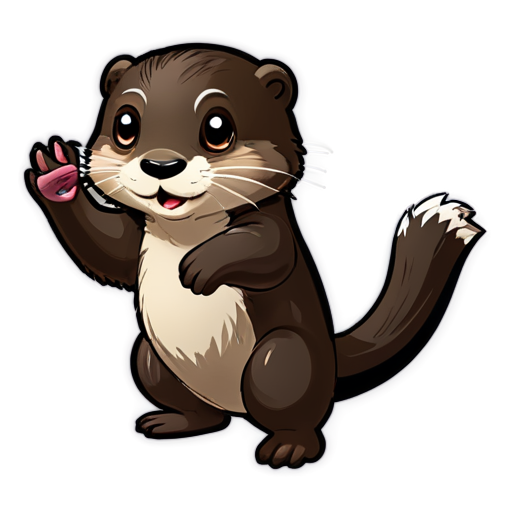 an otter who like dancing,manga - icon | sticker