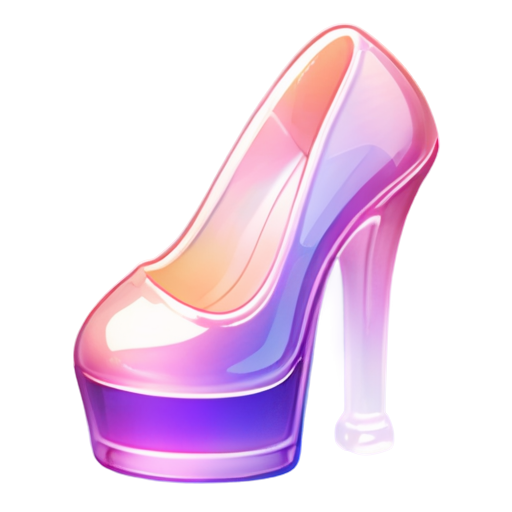 outline of a high-heel shoe with a purple vertical line on a shoe hill - icon | sticker