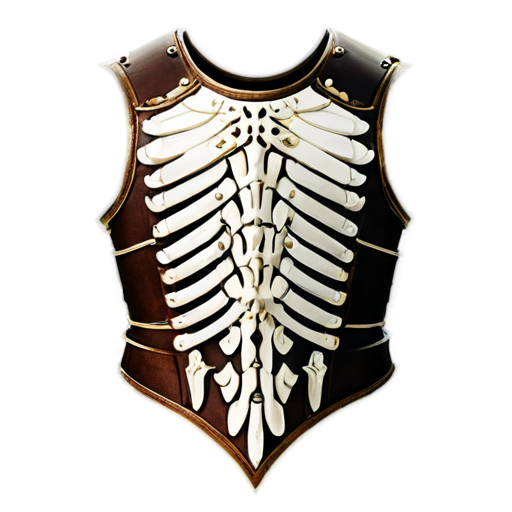 Medieval fantasy cuirass made of bones, matte - icon | sticker