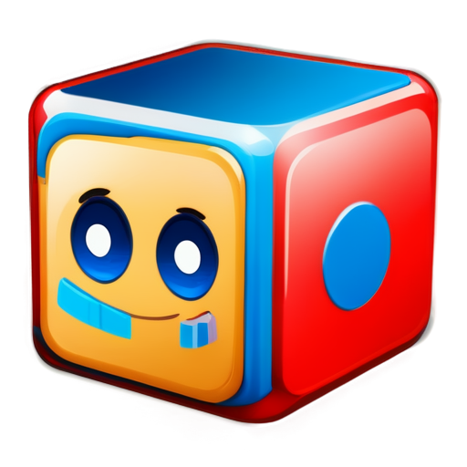 Icon of a blue and red cube - icon | sticker