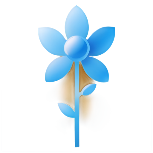 Light blue shiny flower with blue electric power - icon | sticker