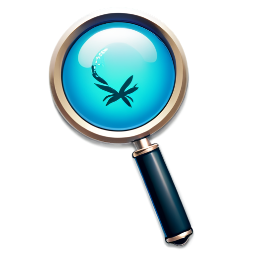 The icon should have a clean, modern style, without cartoonish elements. Include: QA icon with a magnifying glass and bug - icon | sticker