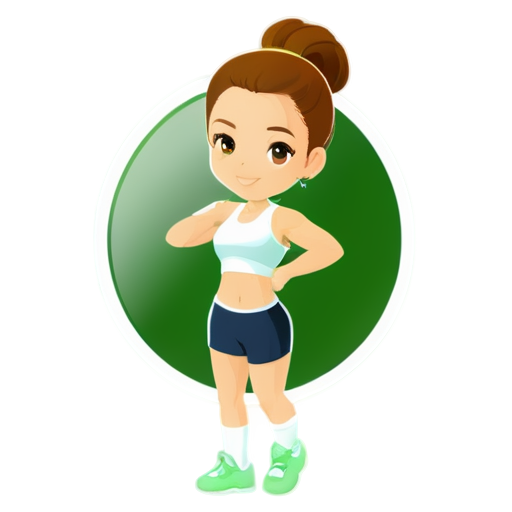 Icon for the application about sports, fitness and a healthy lifestyle, in green and white colors and in a minimalist style - icon | sticker