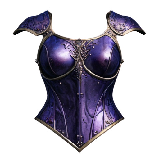 Intricate reach medieval fantasy women cuirass made of purple night sky - icon | sticker