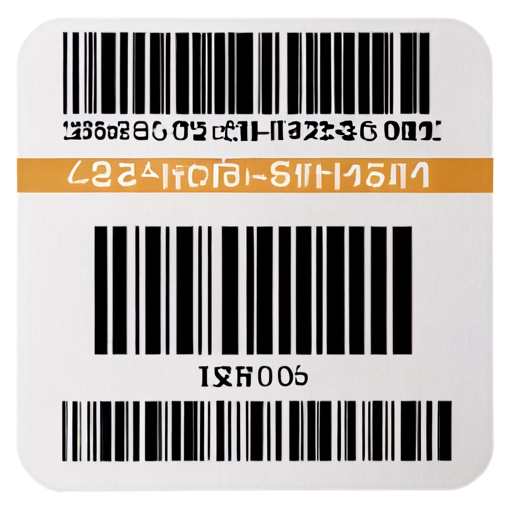 a label with a code 128 barcode and lorum ipsum text viewed at angle 30 degree - icon | sticker