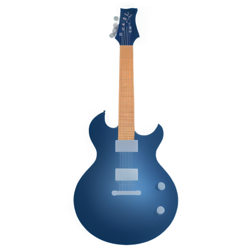 Dark blue lightning and dark rock guitar - icon | sticker