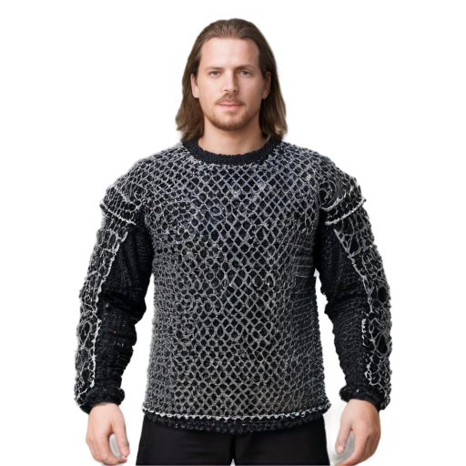 Medieval fantasy chainmail shirt, made of steel rings - icon | sticker