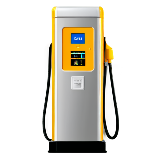 fuel dispenser on transparent background in yellow-orange colors - icon | sticker