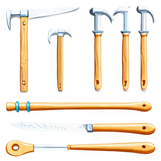 Medieval carpenter tools - icon | sticker