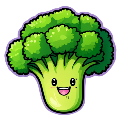 Logo for nutritionist, purple background, broccoli - icon | sticker