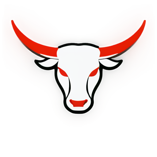 Abstract bull logo esports 1D in white and red style with the inscription bull industry - icon | sticker