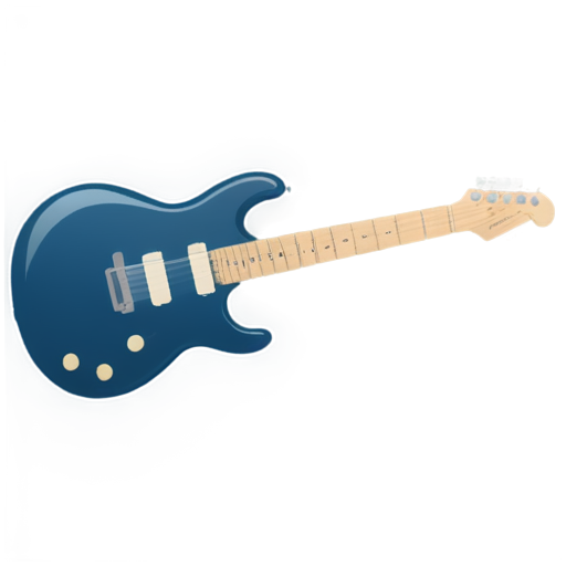 Dark blue lightning dark rock guitar - icon | sticker