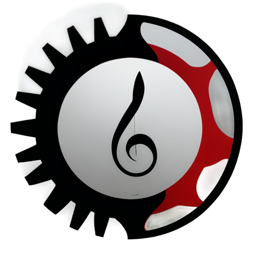 somatic fusion black and white abstract music band metal music sun red orandge - icon | sticker