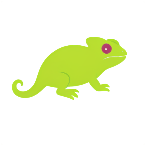 Chameleon icon, simple background, flat style, 45 degree perspective, cute - icon | sticker