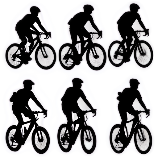 silhoutte cyclist no background - icon | sticker