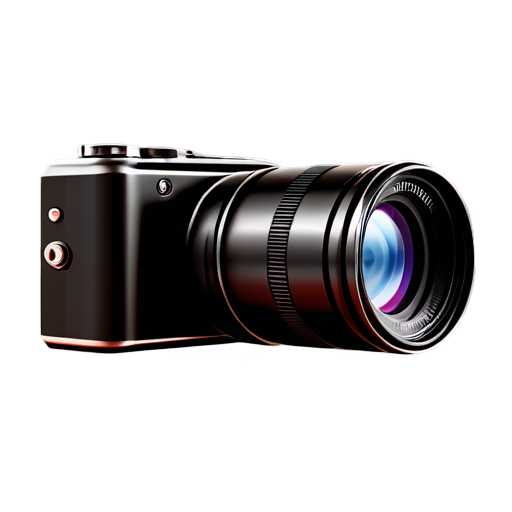 Stylized camera icon on a text background - icon | sticker