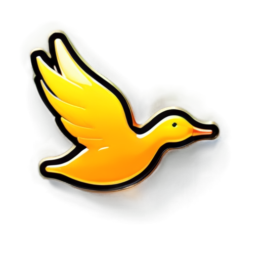 Flying geese, simple background,gold on black,logo design, black background, - icon | sticker