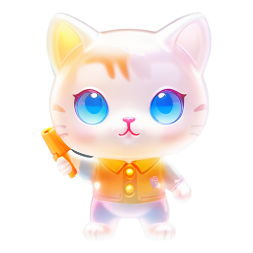 realistic cat with gun - icon | sticker