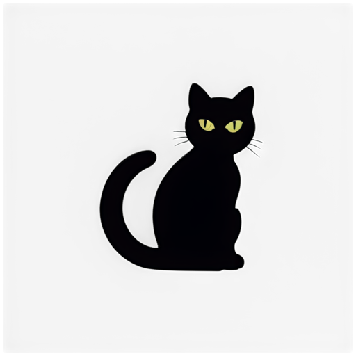 make the Letter M looks like a black cat - icon | sticker