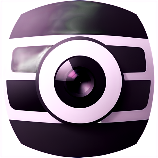 front view, black and white, Stereocamera - icon | sticker