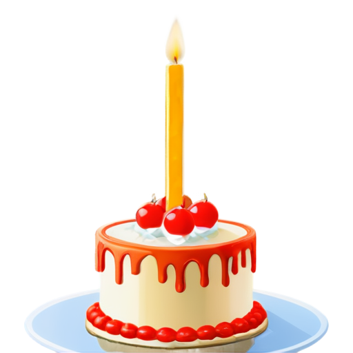 birthday cake, an achievment icon for 1 year, with label "productradar.ru" - icon | sticker