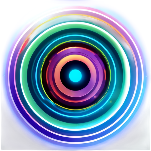 The function is to log into the network, requiring a newer design sense with a futuristic feel, sci-fi, and abstract elements. It should start from the center and expand outward into irregular shapes, using a rainbow of colors primarily in line forms, highlighting the display of the network. - icon | sticker