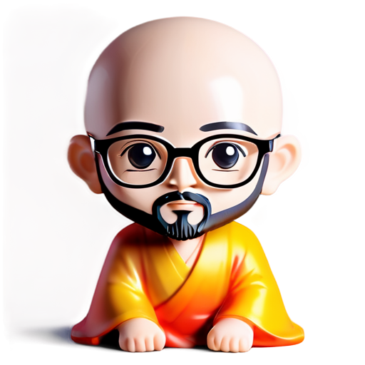 Indian guru bald with goatee & glasses - icon | sticker