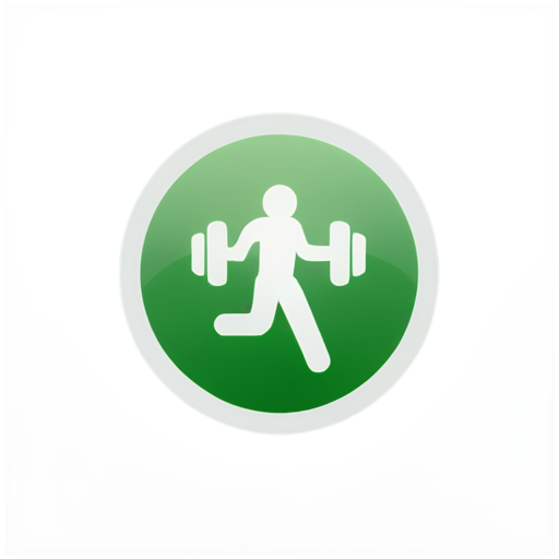 Icon for the application about sports, fitness and a healthy lifestyle, in green and white colors and in a minimalist style - icon | sticker