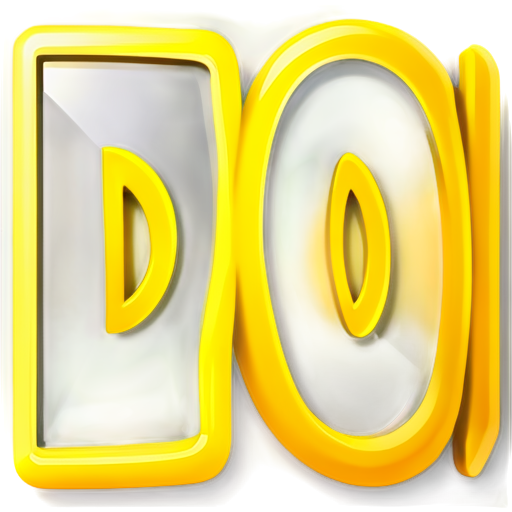 Generate icon with word DOM in yellow stile - icon | sticker