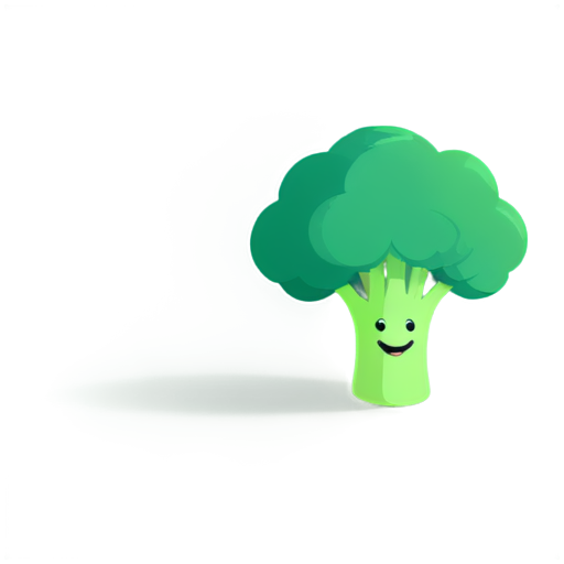 Cheerful broccoli character - icon | sticker