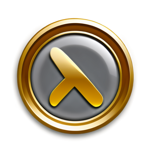 a golden round icon on a transparent background indicating a ban. the icon inside transparent - icon | sticker