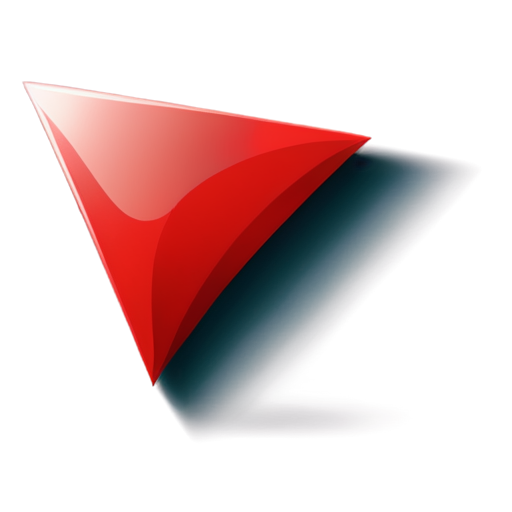 red triangle on dark background - icon | sticker