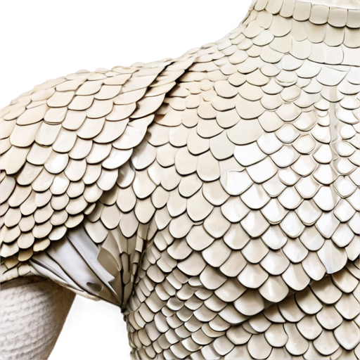 Medieval fantasy shoulders made of beige lizard scales, matte - icon | sticker