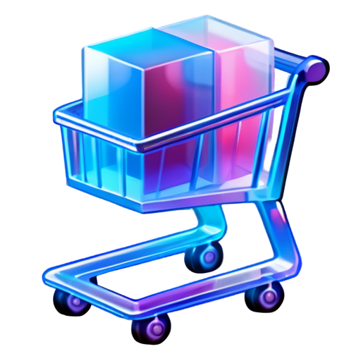 i want a desktop icon for my point of sale system for Retail and whole sale . Stack boxes on one side and place a shopping cart filled with items. - icon | sticker