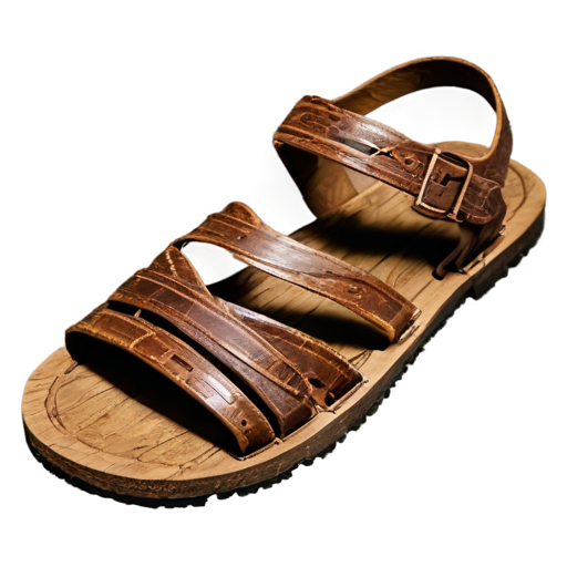 Simple roman sandals made of tree bark - icon | sticker