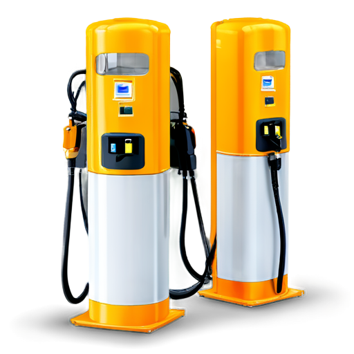 fuel dispensers in orange-yellow colors - icon | sticker