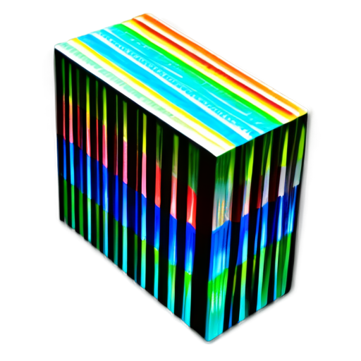 an H in the shape of a database with multicolored diagonal stripes - icon | sticker