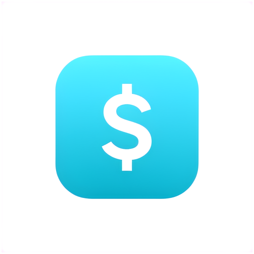 app icon, dollar, light blue - icon | sticker