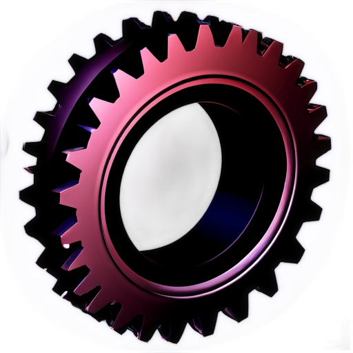 3D gear, dynamic gradient, #35A3E1, #522991, #F9F6FF - icon | sticker