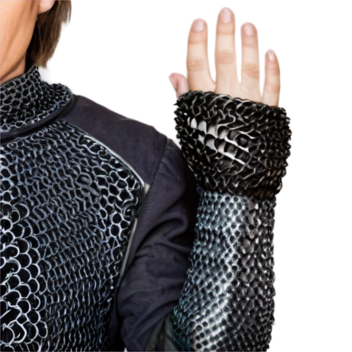 Medieval fantasy chainmail sleeves, made of steel rings - icon | sticker